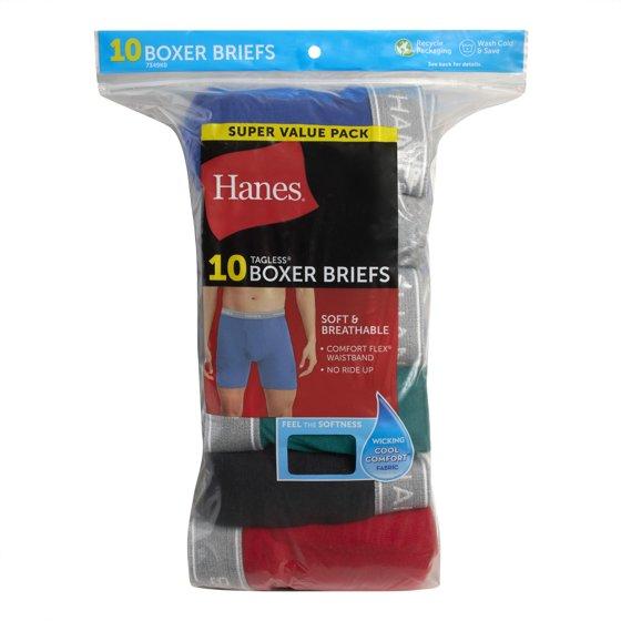 Hanes Men's Super Value Pack Assorted Boxer Briefs, 10 Pack