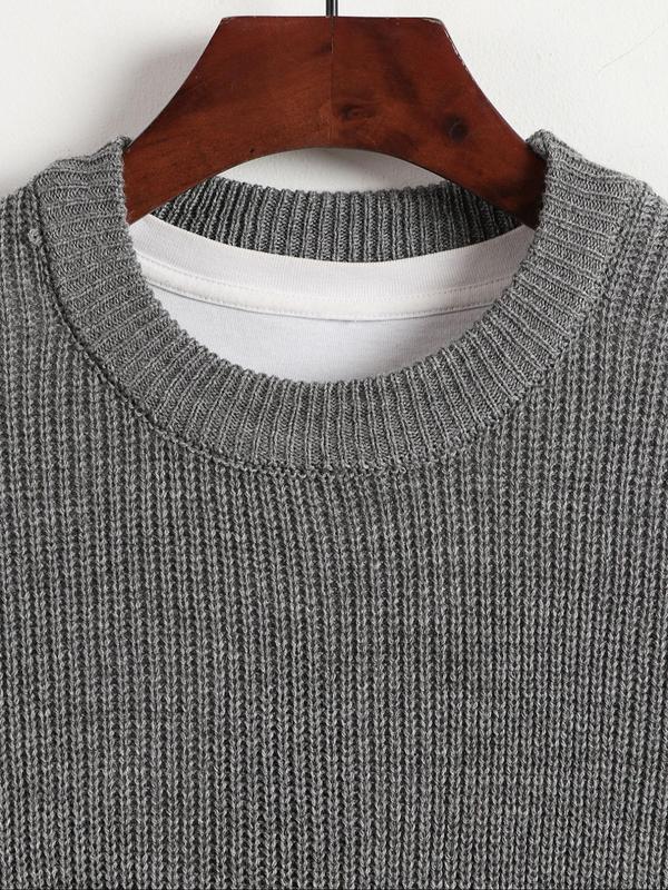 Men's Round Neck Sweater Vest without Tee, Regular Fit Casual Sleeveless Knitwear Top, Men's Knit Clothing for Daily Wear