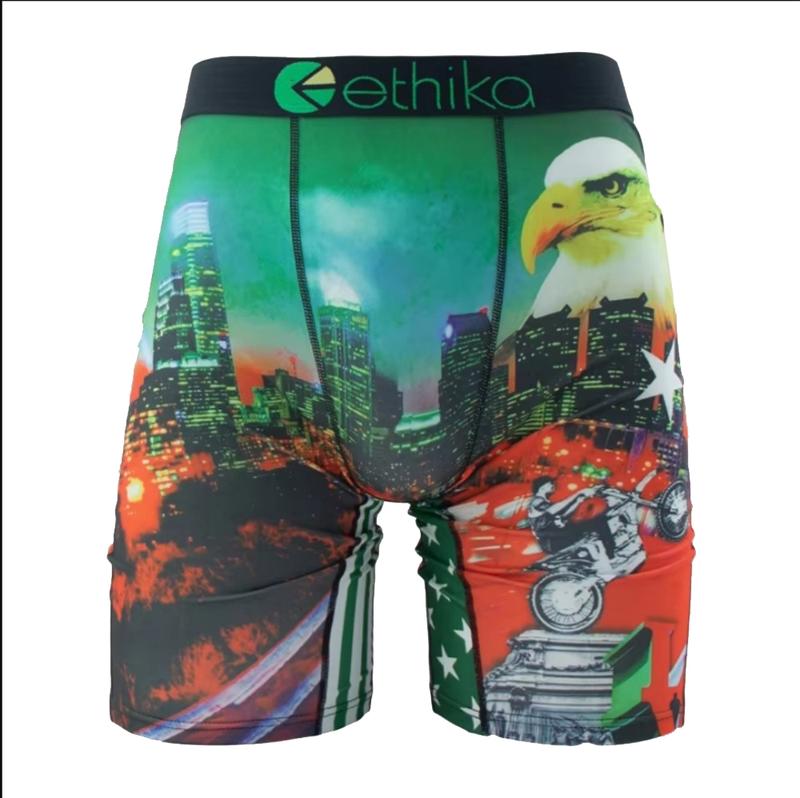 3 piece set sexy mens ethika briefs, daily casual printed boxer briefs breathable fabric plus size mens sports boxer shorts Menswear Socks