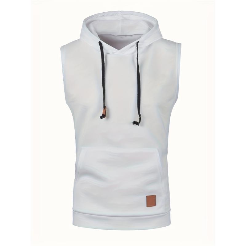 Men's Hooded Sleeveless Vest - Elegant & Stretchable Vintage Style - Ideal for Casual Fall Winter Wear