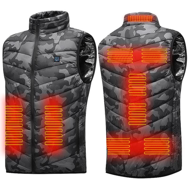 Graphene Heated Jacket with 9 Zones, USB Electric Heating Coat for Men and Women, Ideal for Sports and Camping