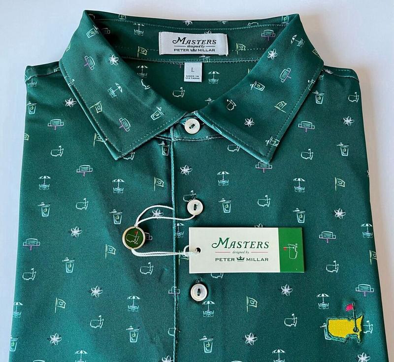 2024 Peter Millar Large Men's Golf Polo Masters Icon Concessions Print Shirt