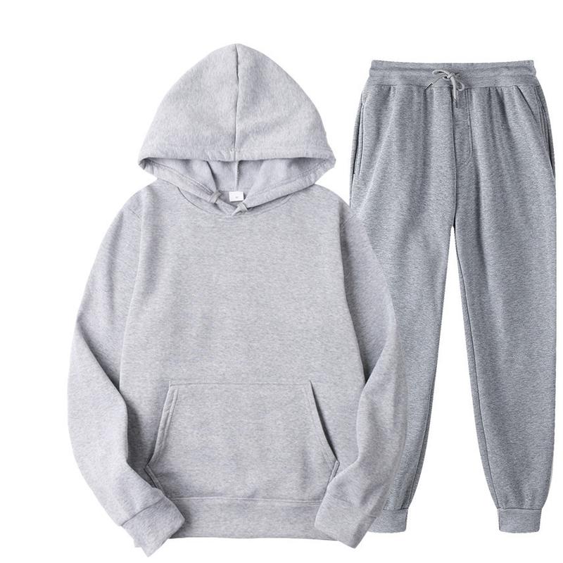 Men's female Tracksuit Casual Jogging Suit Sweatshirt set Hoodies + Sweatpant 2pcs Fashion Warm Solid  colors Loose Sportswear