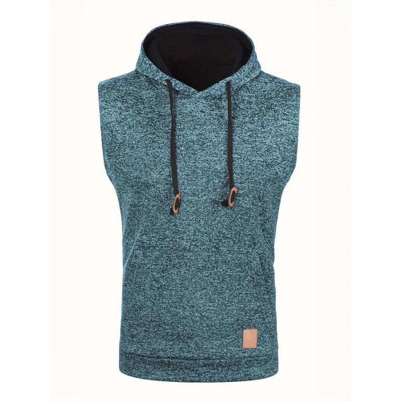 Men's Hooded Sleeveless Vest - Elegant & Stretchable Vintage Style - Ideal for Casual Fall Winter Wear