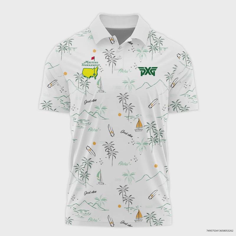 Island Seamless Pattern Golf Mas.ters Tournament Polo Shirt Style Classic Polo Shirt For Men