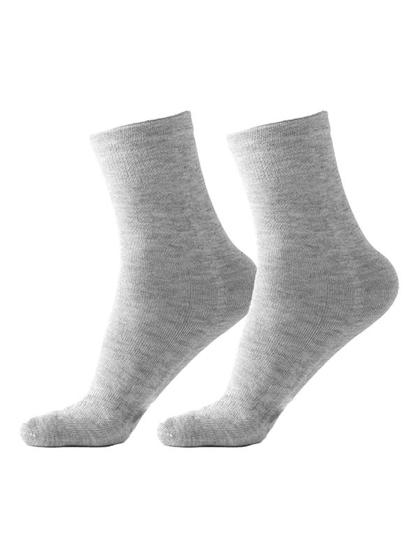 Men's Solid Grey Soft Comfy Breathable Moisture Wicking Toe Socks, Menswear, 1 Pair Plain Casual Crew Socks for Fall & Winter, Menswear, Men Stocking Stuffers