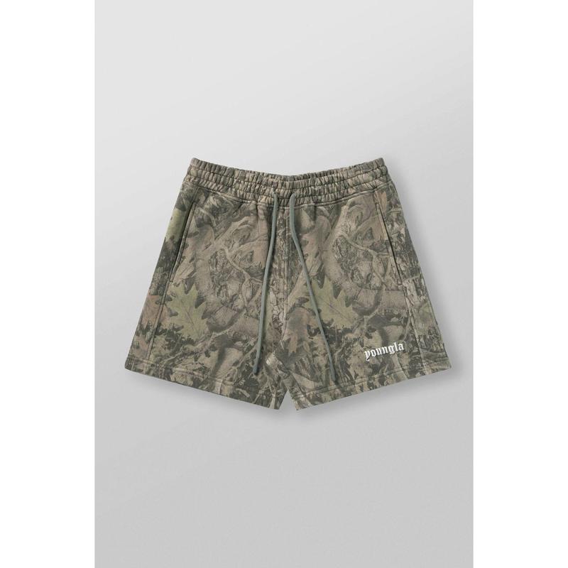 Youngla American Style Dead Leaf Shorts Men's Casual Camouflage Summer Retro Alphabet Loose Fitness Sports Beach Pants