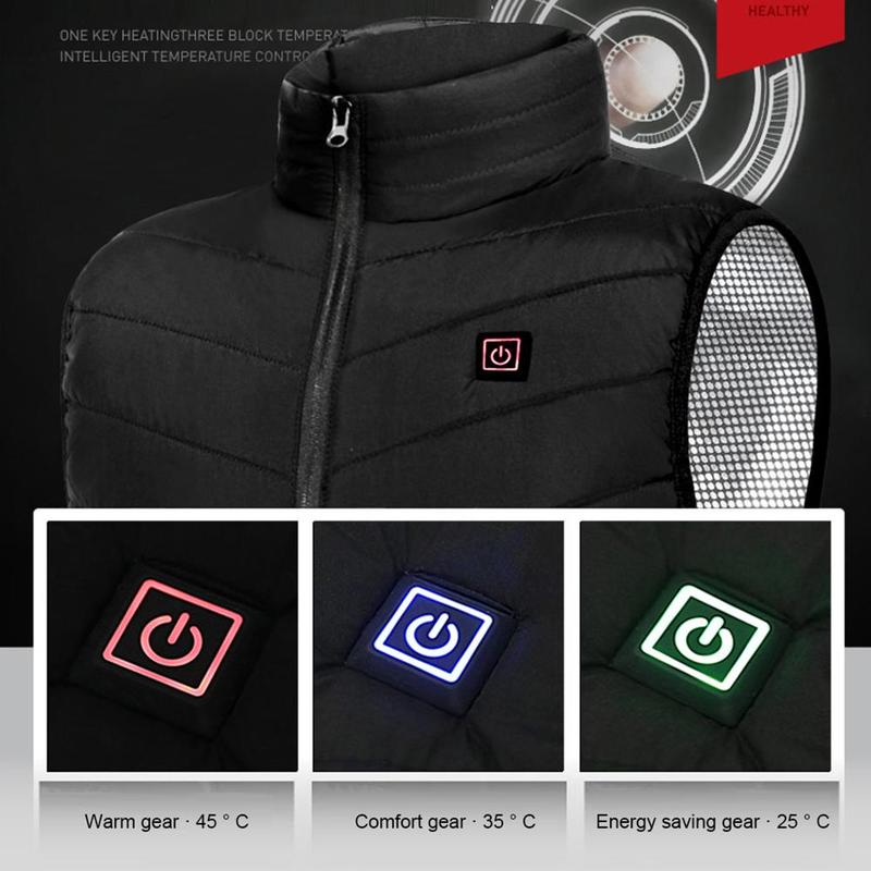 Graphene Heated Jacket with 9 Zones, USB Electric Heating Coat for Men and Women, Ideal for Sports and Camping