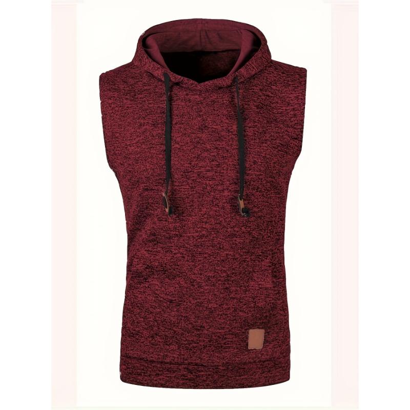 Men's Hooded Sleeveless Vest - Elegant & Stretchable Vintage Style - Ideal for Casual Fall Winter Wear