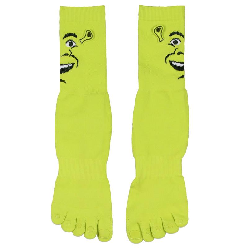 Bioworld Shrek Big Face 3D Ears Character Design Individual Toes Adult Mid-Calf Novelty Crew Socks 1 Pair