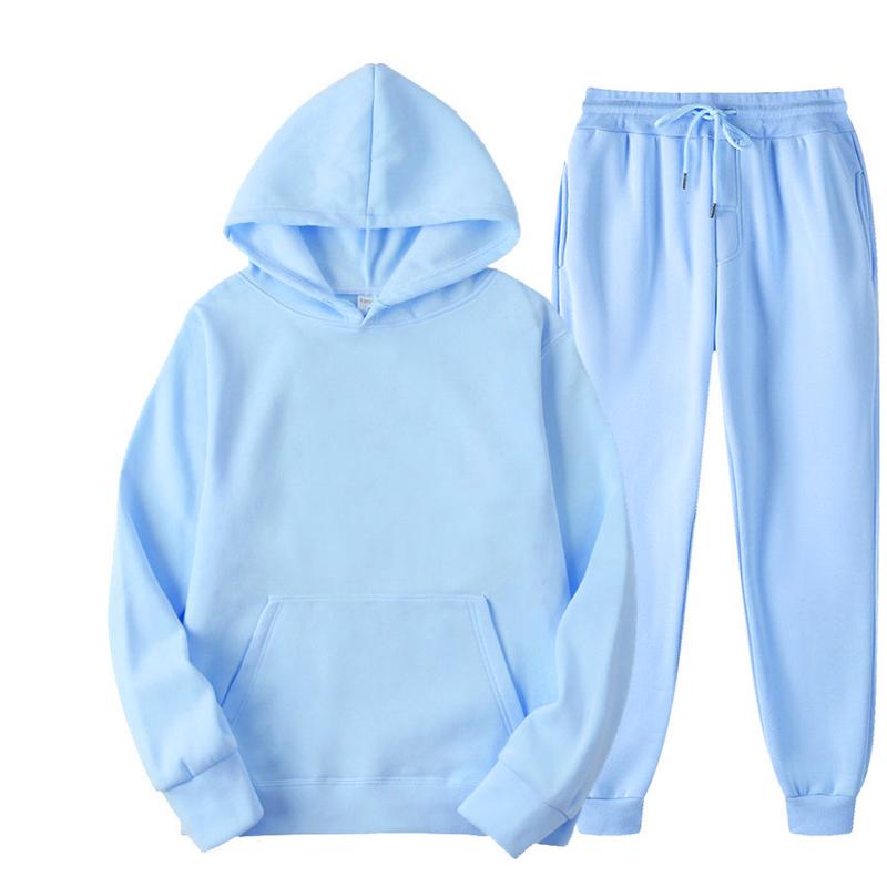 Men's female Tracksuit Casual Jogging Suit Sweatshirt set Hoodies + Sweatpant 2pcs Fashion Warm Solid  colors Loose Sportswear