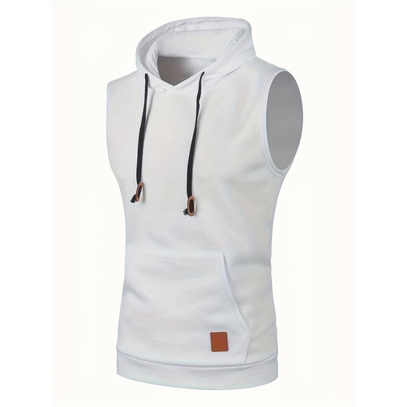 Men's Hooded Sleeveless Vest - Elegant & Stretchable Vintage Style - Ideal for Casual Fall Winter Wear