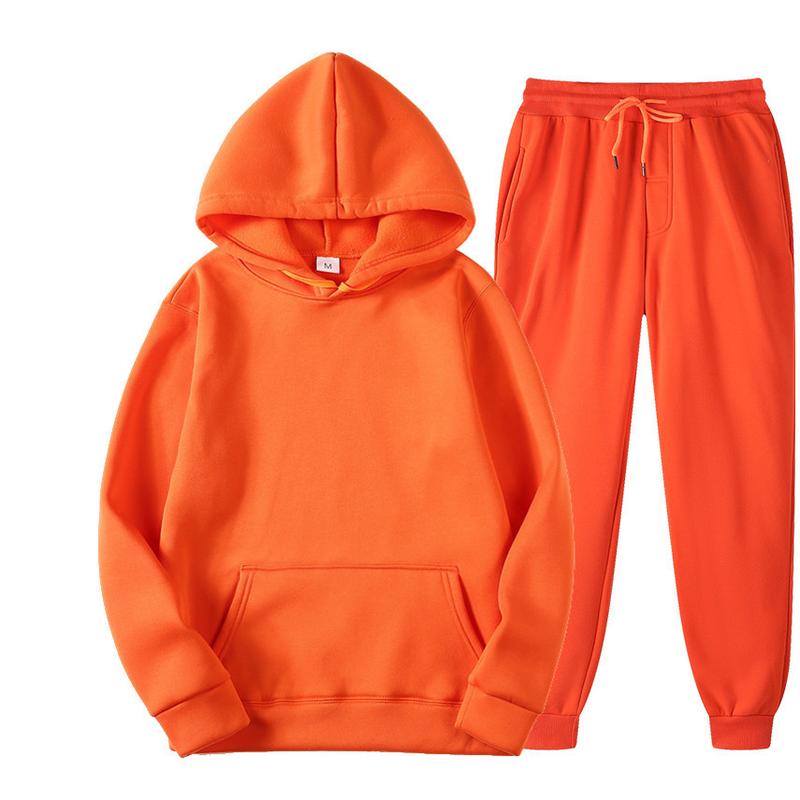 Men's female Tracksuit Casual Jogging Suit Sweatshirt set Hoodies + Sweatpant 2pcs Fashion Warm Solid  colors Loose Sportswear