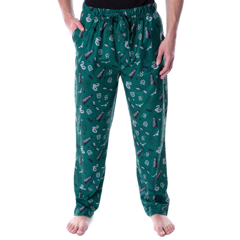 Harry Potter Adult Men's Quidditch House Pajama Pants - All 4 Houses Gryffindor, Ravenclaw, Slytherin, Hufflepuff