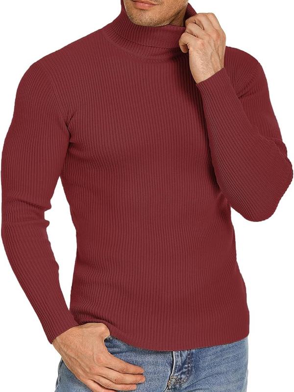 COOFANDY B Men's Knitted Ribbed Turtleneck High Neck Slim Fit Basic Sweater - Best Choice in Winter Casual Fabric Knitwear Menswear Soft Jacket Jeans Long Outdoor Pullover Suit Long Sleeve Thick black friday