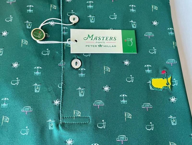 2024 Peter Millar Large Men's Golf Polo Masters Icon Concessions Print Shirt