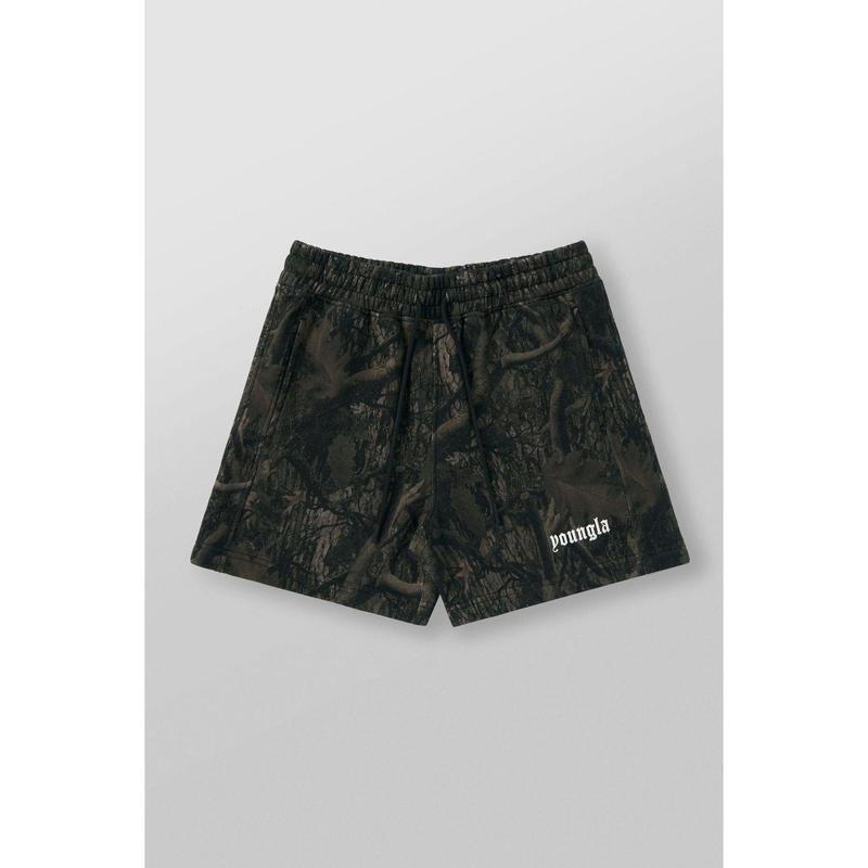 Youngla American Style Dead Leaf Shorts Men's Casual Camouflage Summer Retro Alphabet Loose Fitness Sports Beach Pants