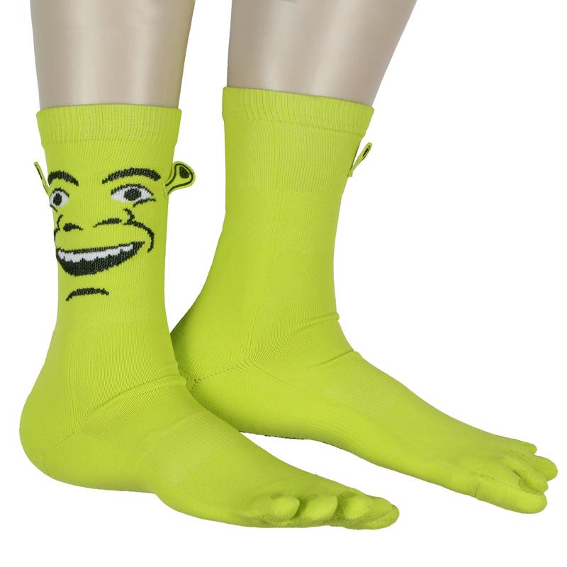 Bioworld Shrek Big Face 3D Ears Character Design Individual Toes Adult Mid-Calf Novelty Crew Socks 1 Pair