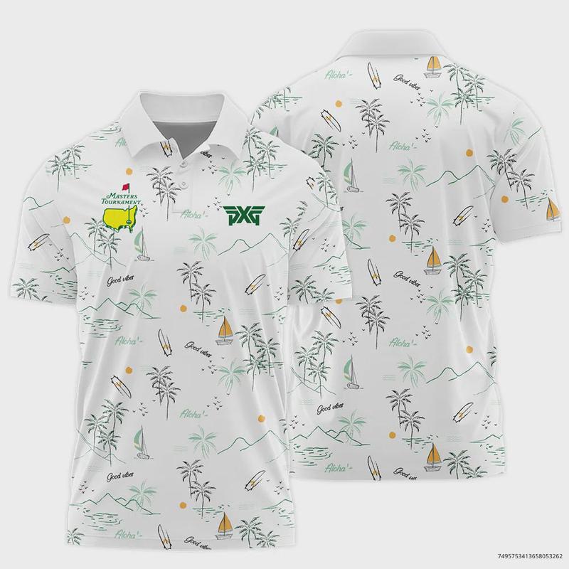 Island Seamless Pattern Golf Mas.ters Tournament Polo Shirt Style Classic Polo Shirt For Men