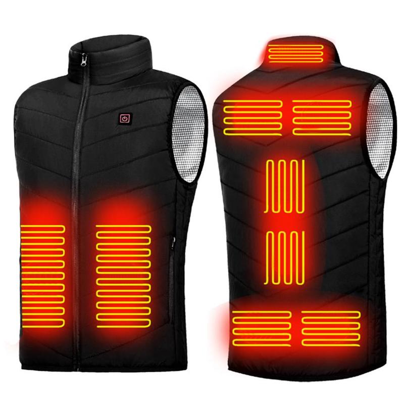 Graphene Heated Jacket with 9 Zones, USB Electric Heating Coat for Men and Women, Ideal for Sports and Camping