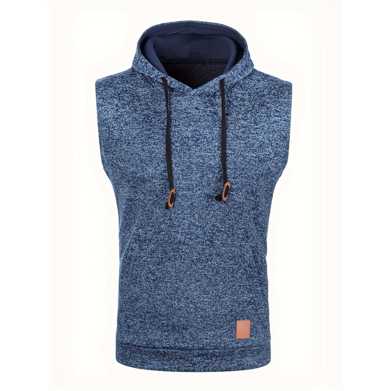 Men's Hooded Sleeveless Vest - Elegant & Stretchable Vintage Style - Ideal for Casual Fall Winter Wear