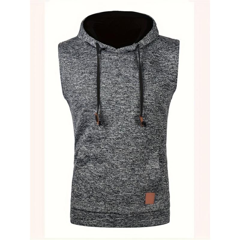 Men's Hooded Sleeveless Vest - Elegant & Stretchable Vintage Style - Ideal for Casual Fall Winter Wear