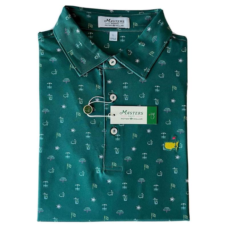 2024 Peter Millar Large Men's Golf Polo Masters Icon Concessions Print Shirt