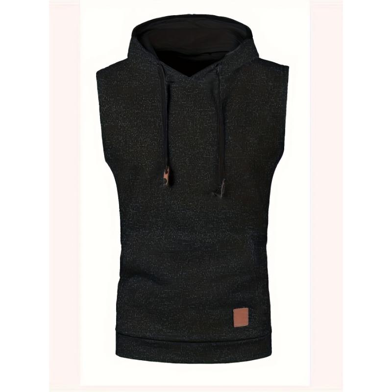 Men's Hooded Sleeveless Vest - Elegant & Stretchable Vintage Style - Ideal for Casual Fall Winter Wear