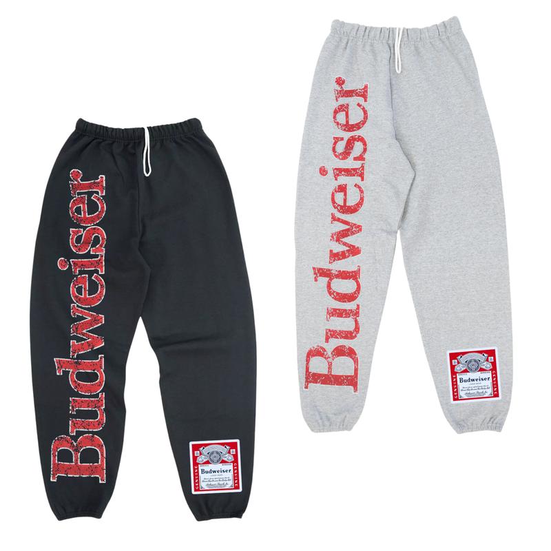 Y2K Streetwear Budweiser Text & Label King Of Beer Streetwear Sweatpants, Men's Jogging Pants Hip-hop Street Pants, Streetwear Hip Hop Joggers, Men Sweatpants Gift, Gift For Him