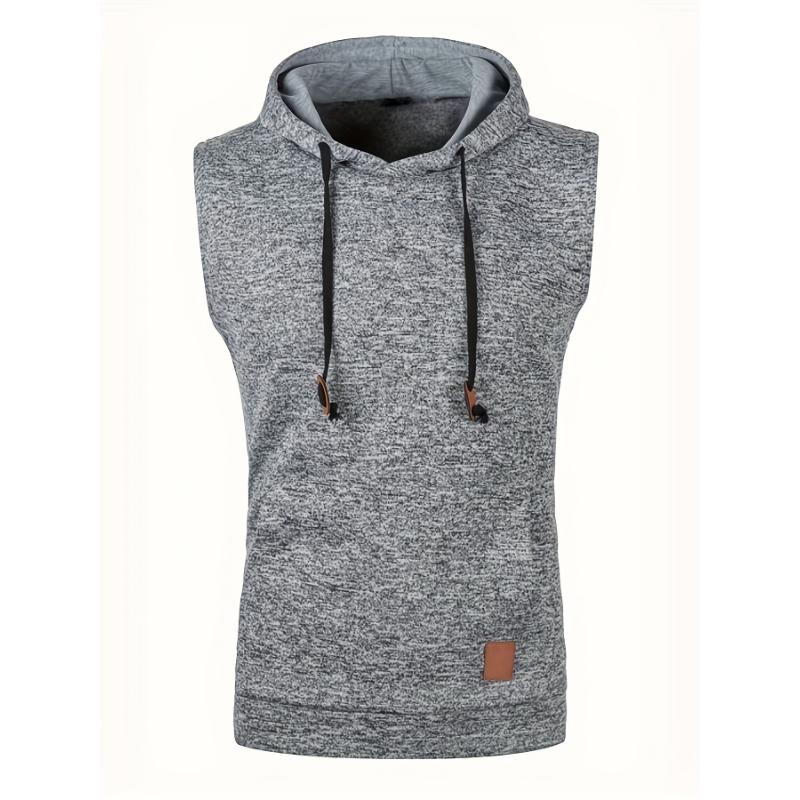 Men's Hooded Sleeveless Vest - Elegant & Stretchable Vintage Style - Ideal for Casual Fall Winter Wear