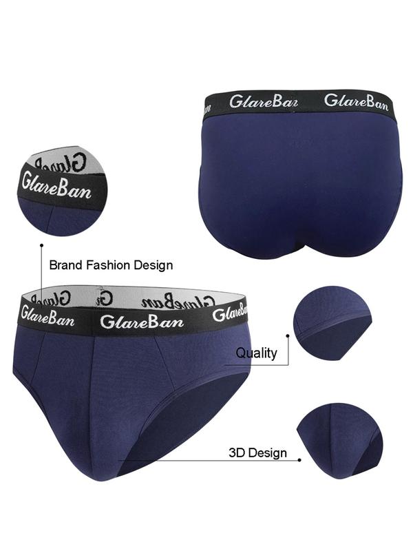 Men's Letter Tape Briefs, Regular Fit Casual Soft Comfy Breathable Panty for Daily Wear, Men's Underwear for All Seasons