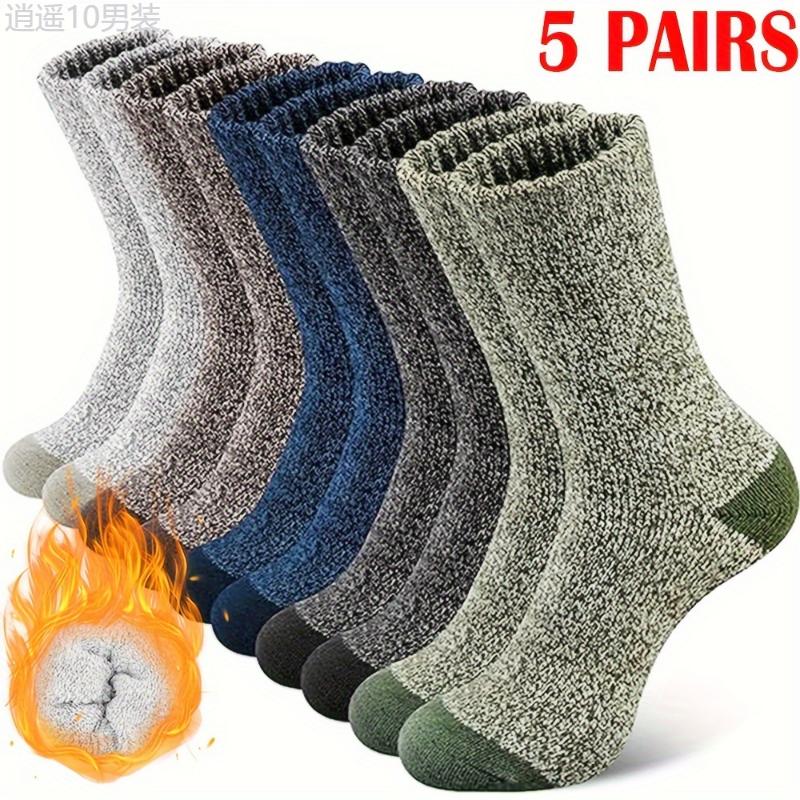 5 Pairs Thermal Socks, Warm and Thick Winter Socks for Men and Women, Hiking and Fishing Socks, Christmas Gift Fabric Menswear