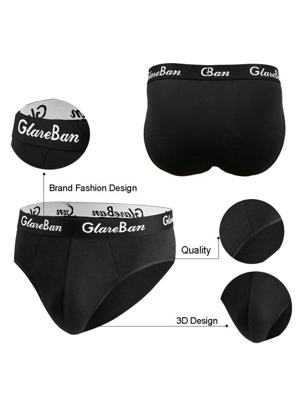 Men's Letter Tape Briefs, Regular Fit Casual Soft Comfy Breathable Panty for Daily Wear, Men's Underwear for All Seasons