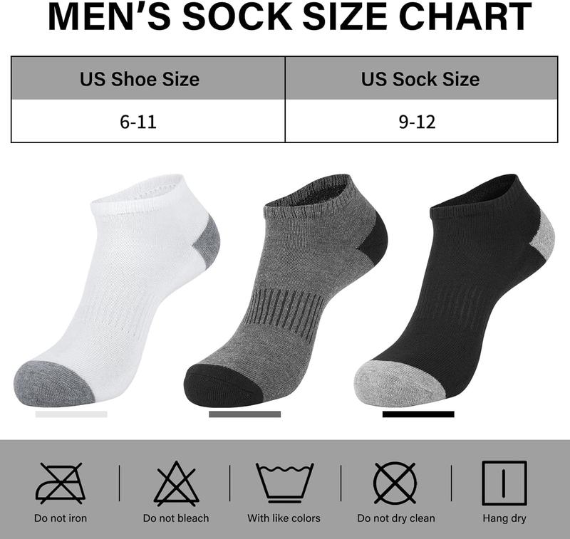 10 Pairs Mens Ankle Socks Low Cut Socks for Men Athletic Socks Breathable Cushioned