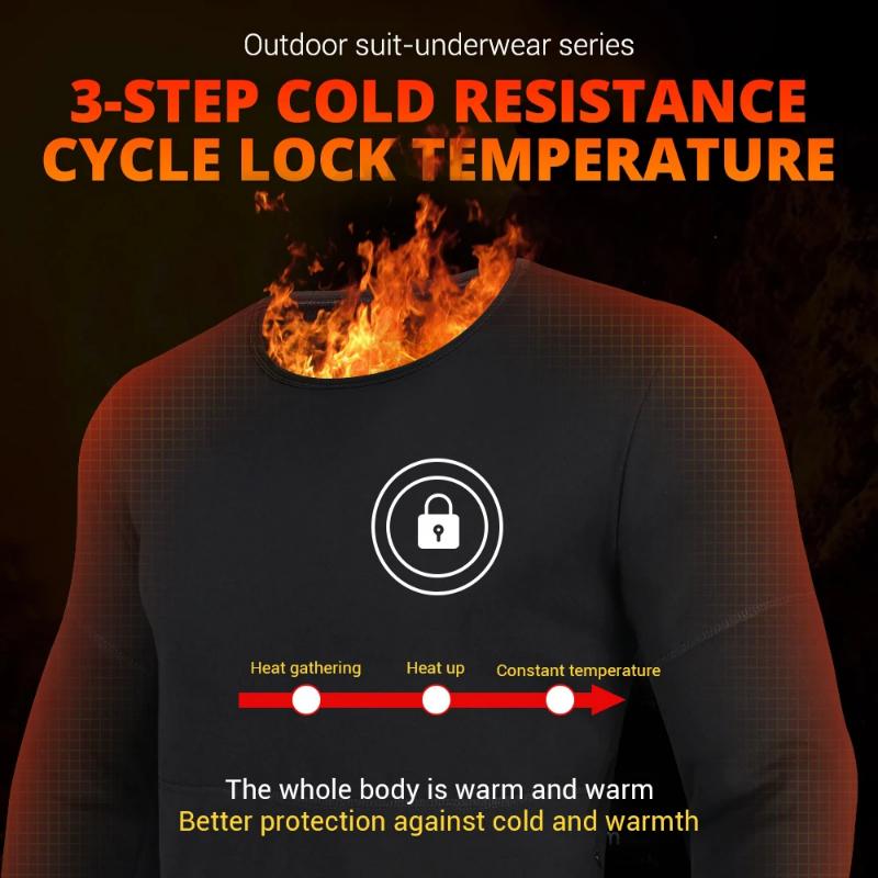 Winter Thermal Heated Underwear Men Vest Heated Jacket USB Electric Heating Clothing Men's Ski Suit Moto Autumn Pants