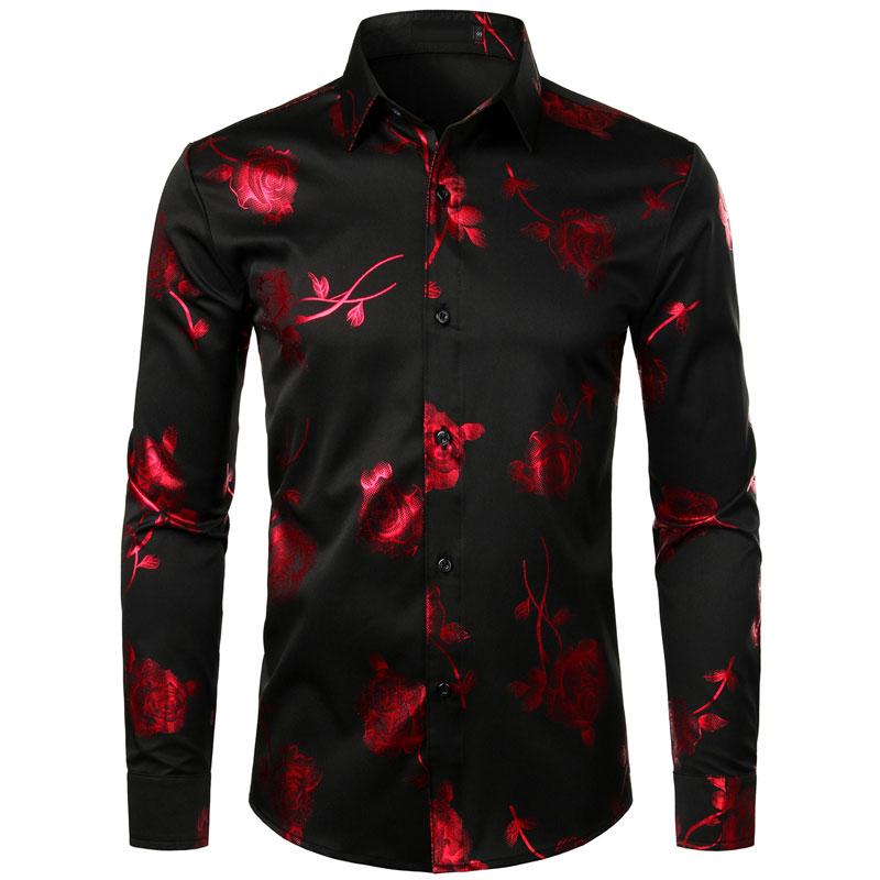 ZEROYAA Mens Hipster Solid Slim Fit Long Sleeve Mandarin Collar Dress Shirts