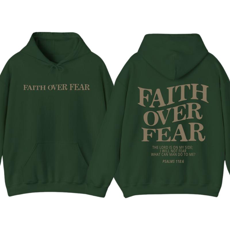 Faith over fear christian hoodie ,Christian Sweatshirt Jesus trendy Verse and T-shirt Hoodie