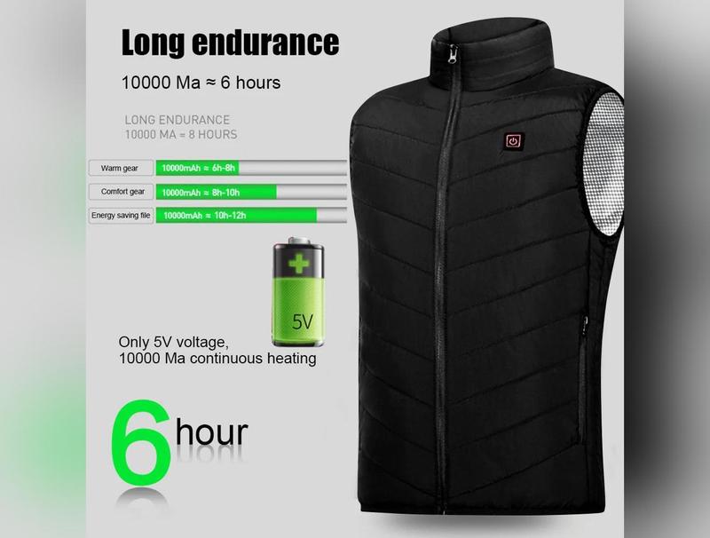 9 Heated Vest Zones Electric Heated Jackets Men Women Sportswear Heated Coat Windproof Heat Coat USB Heating Jacket for Camping