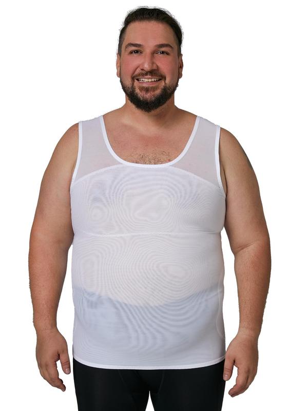 Men's Plain Contrast Mesh Sleeveless Shapewear Tank Top, Tummy Control Slimming Vest, Shaper for Men, Mens Clothing, Body Shapewear, Menswear Slimming Underwear for Daily Wear