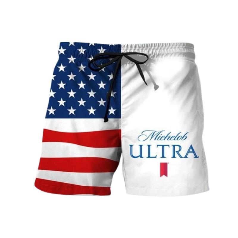 Stop Staring At My Coors Light US Flag Beach Short Summer Gift For Men