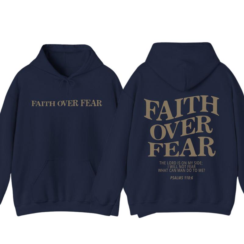 Faith over fear christian hoodie ,Christian Sweatshirt Jesus trendy Verse and T-shirt Hoodie