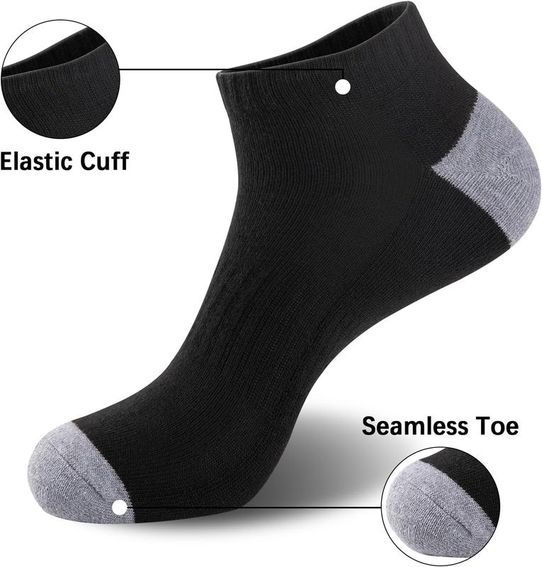 10 Pairs Mens Ankle Socks Low Cut Socks for Men Athletic Socks Breathable Cushioned