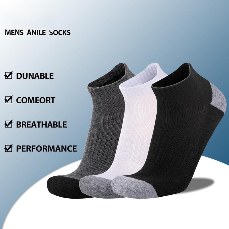 10 Pairs Mens Ankle Socks Low Cut Socks for Men Athletic Socks Breathable Cushioned