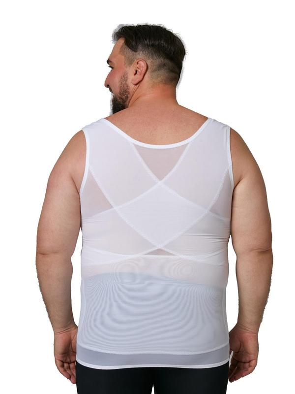 Men's Plain Contrast Mesh Sleeveless Shapewear Tank Top, Tummy Control Slimming Vest, Shaper for Men, Mens Clothing, Body Shapewear, Menswear Slimming Underwear for Daily Wear