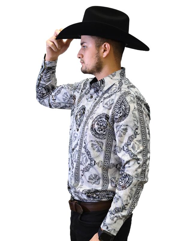 VS100L-FPMSFP-Y-429-4-WHITE- Men's Vaquero Signature Fashion Shirts Menswear