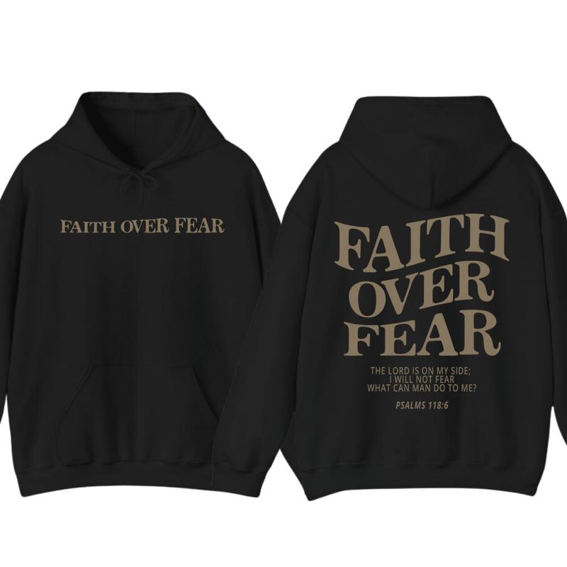 Faith over fear christian hoodie ,Christian Sweatshirt Jesus trendy Verse and T-shirt Hoodie