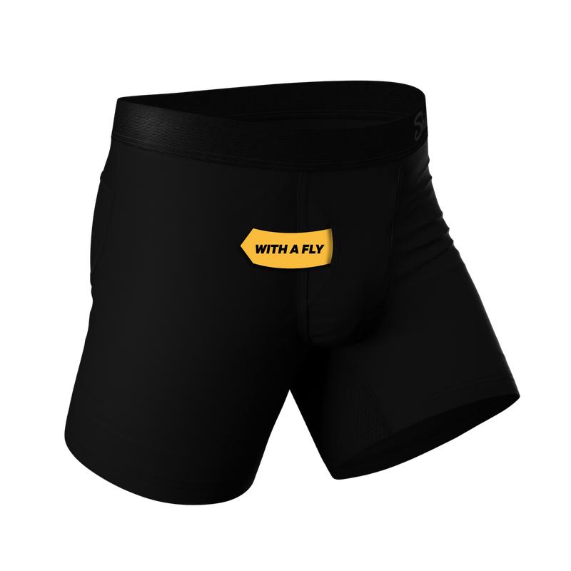 The Threat Level Midnight | Shinesty Black Ball Hammock® Pouch Underwear With Fly