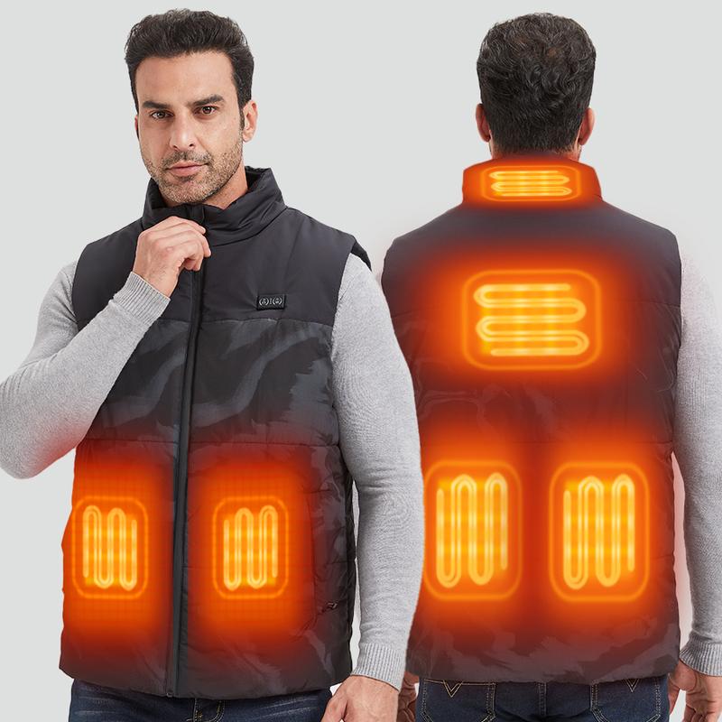 Heated Vest For Men Women With Camouflage Pattern , Mens Dual Control Switch Heated Jacket  -6 Heating Zones(Battery Not Included)