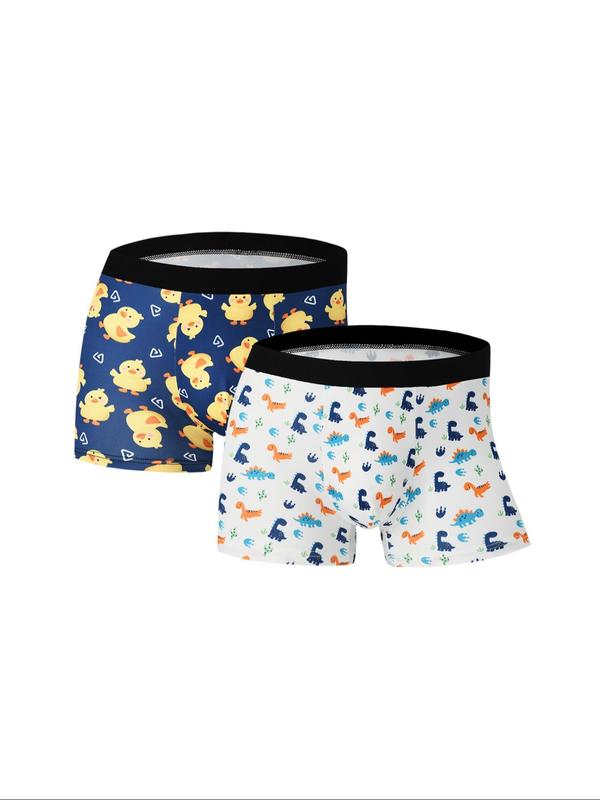 Men's Cartoon Animal Print Tape Waist Boxer Brief, Casual Comfy  Underwear for Daily Wear, Mens Underwear for All Seasons