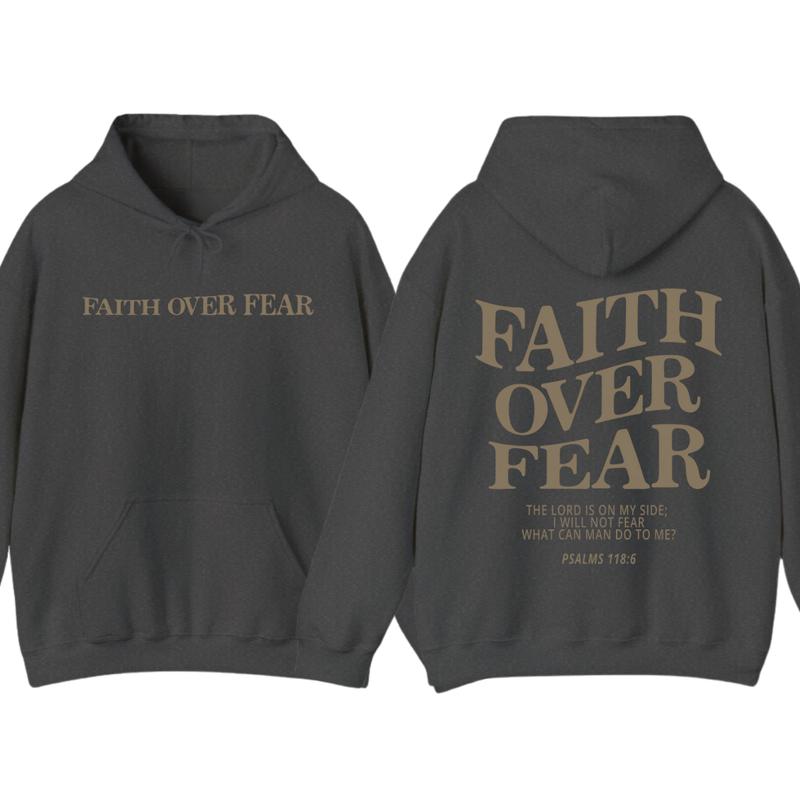 Faith over fear christian hoodie ,Christian Sweatshirt Jesus trendy Verse and T-shirt Hoodie